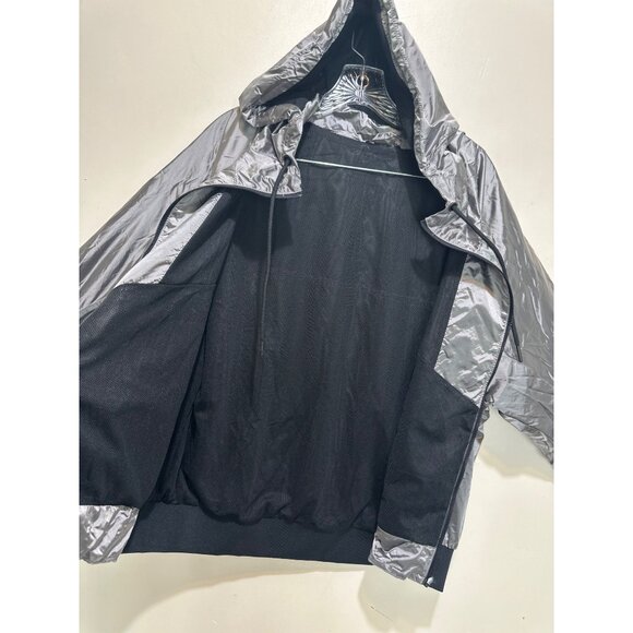ZYIA Windbreaker Jacket Womens XXL Gray Silver Hoodie Lightweight Workout Pocket - Picture 10 of 16